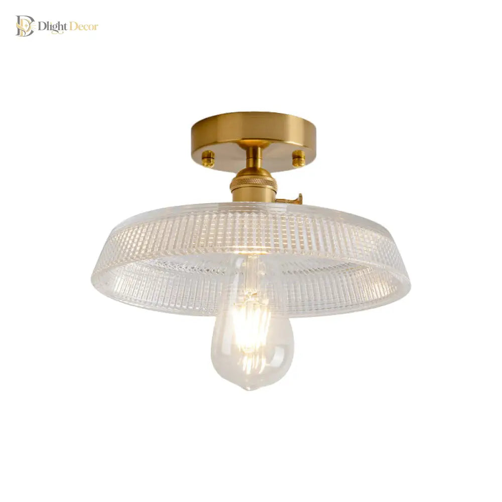 Illuminate Your Living Room With Industrial Charm: The Modern Brass Semi - Flush Ceiling Light