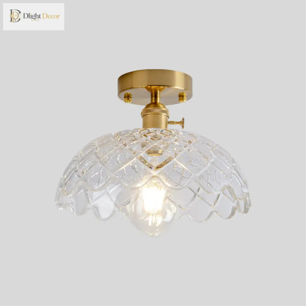 Illuminate Your Living Room With Industrial Charm: The Modern Brass Semi - Flush Ceiling Light