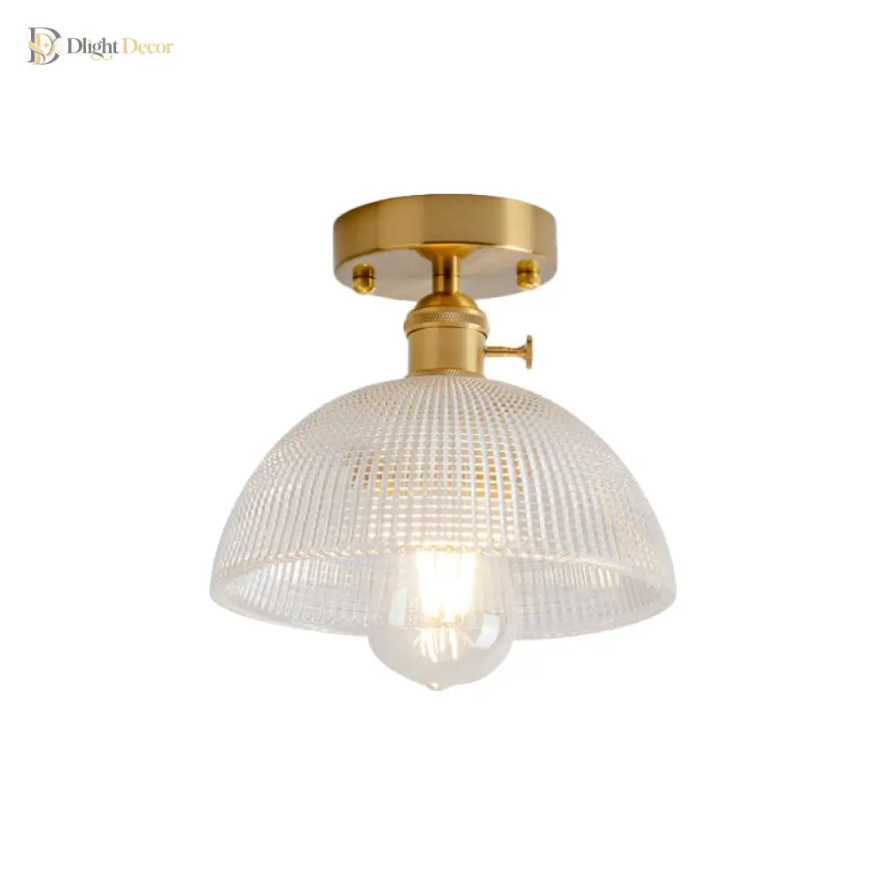 Illuminate Your Living Room With Industrial Charm: The Modern Brass Semi - Flush Ceiling Light
