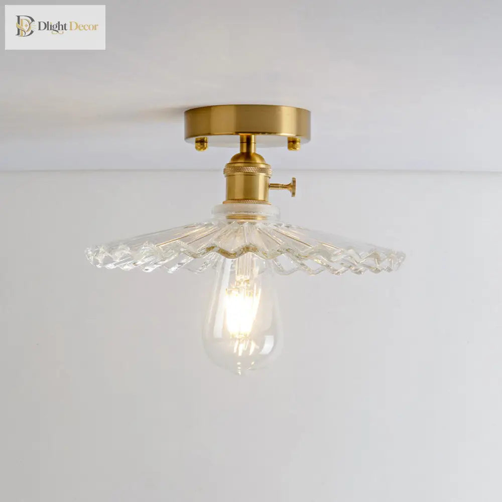 Illuminate Your Living Room With Industrial Charm: The Modern Brass Semi - Flush Ceiling Light