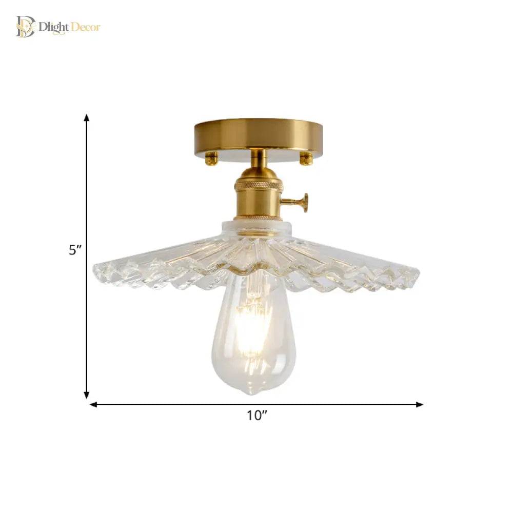 Illuminate Your Living Room With Industrial Charm: The Modern Brass Semi - Flush Ceiling Light