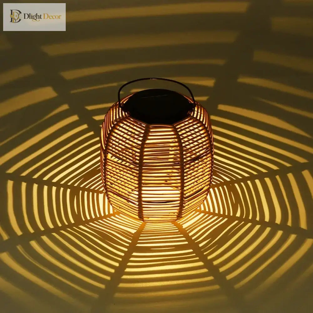 Imitation Rattan Solar Landscape Lamp - Waterproof Yard Lantern For Outdoor Decor Floor Lamp