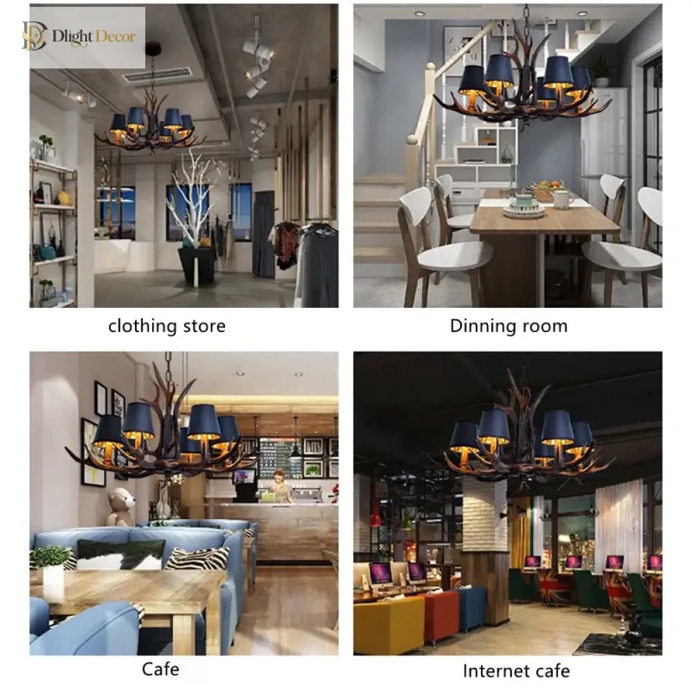 Industrial Antler Branch Chandelier – product view 6