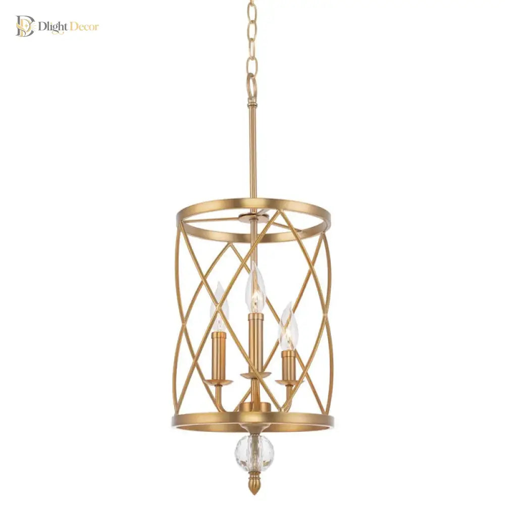 Vintage Crystal Retro Industrial Chandelier With Three Heads For Kitchen And Dining Elegance