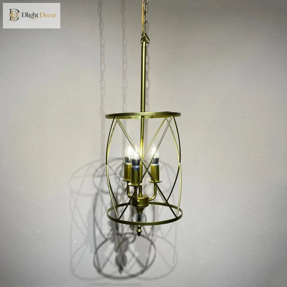 Vintage Crystal Retro Industrial Chandelier With Three Heads For Kitchen And Dining Elegance