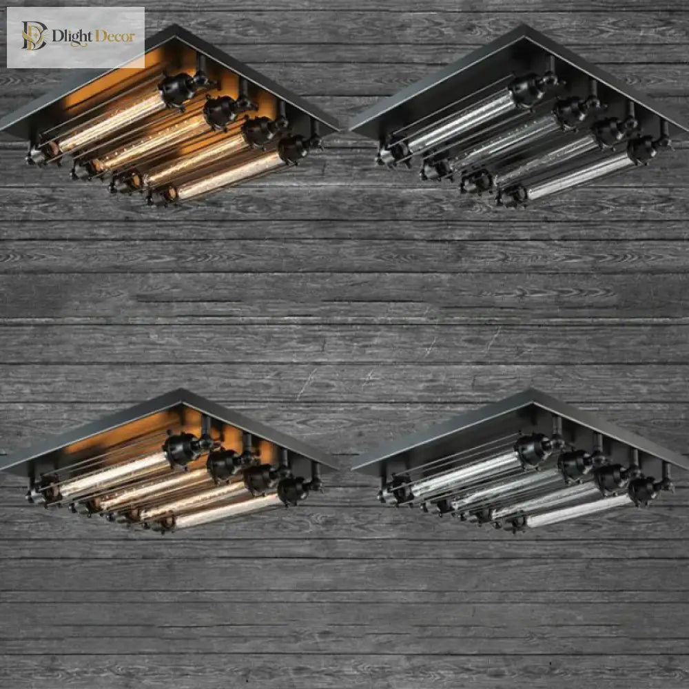 Industrial Vintage Ceiling Lights - Flush Mount Loft Style Lamps For Home Decor Ceiling Light
