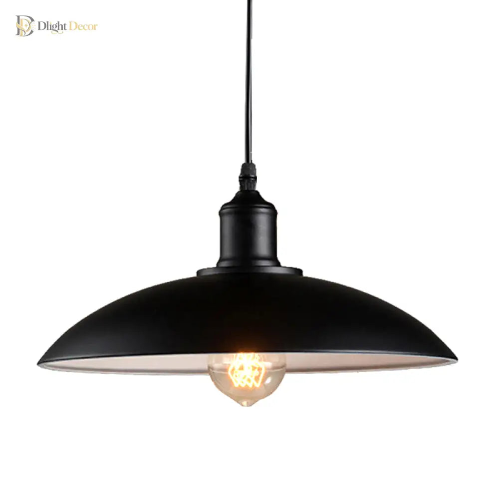 Industrial Edge Meets Modern Versatility: Black Metal Dome Pendant Light