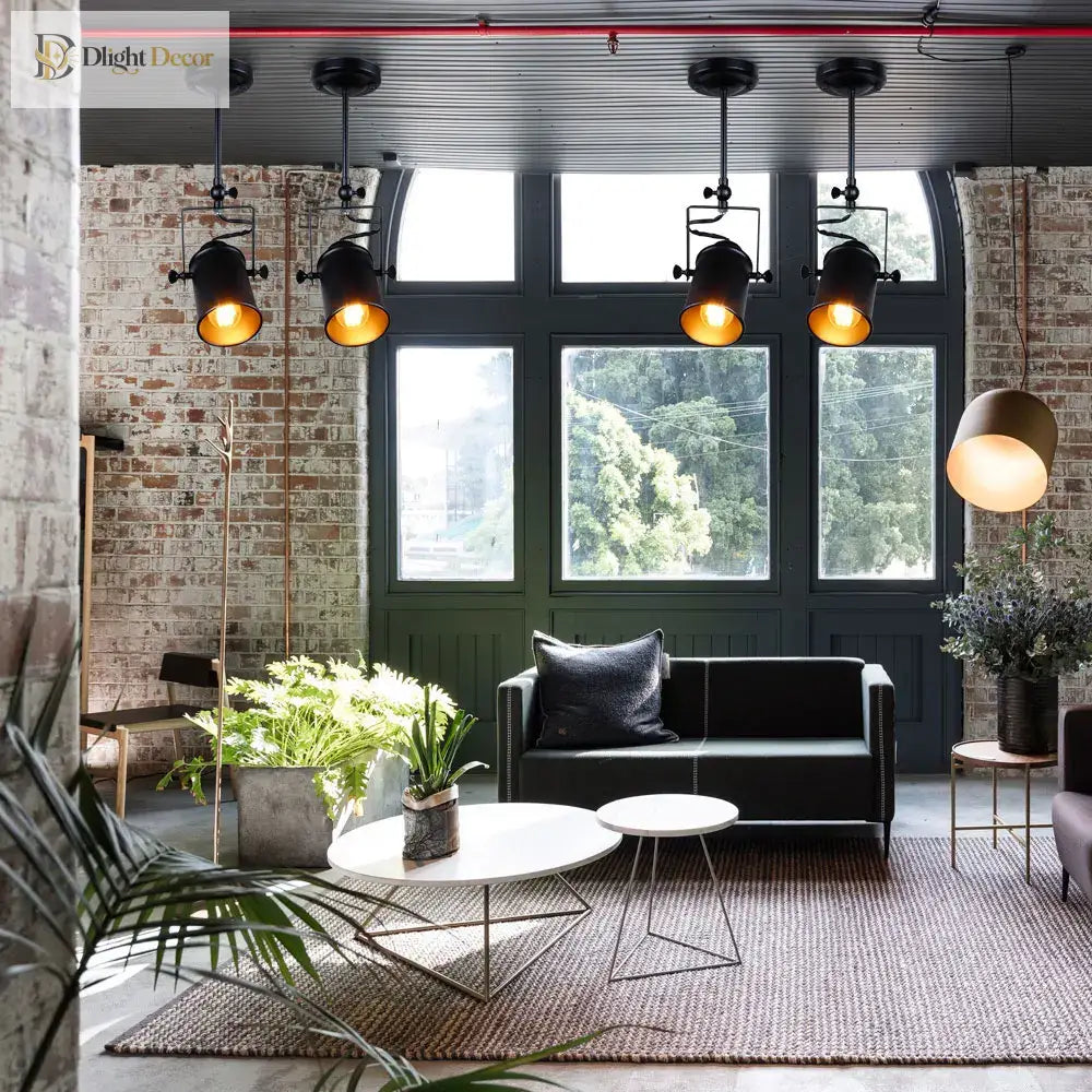Vintage Industrial Spotlight Pendant Light – product view 3