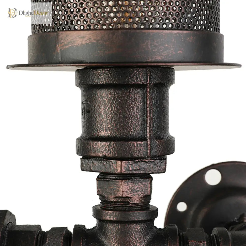 Infuse Industrial Charm With Dual - Bulb Functionality: The Black Metal Sconce Light Mesh Shade