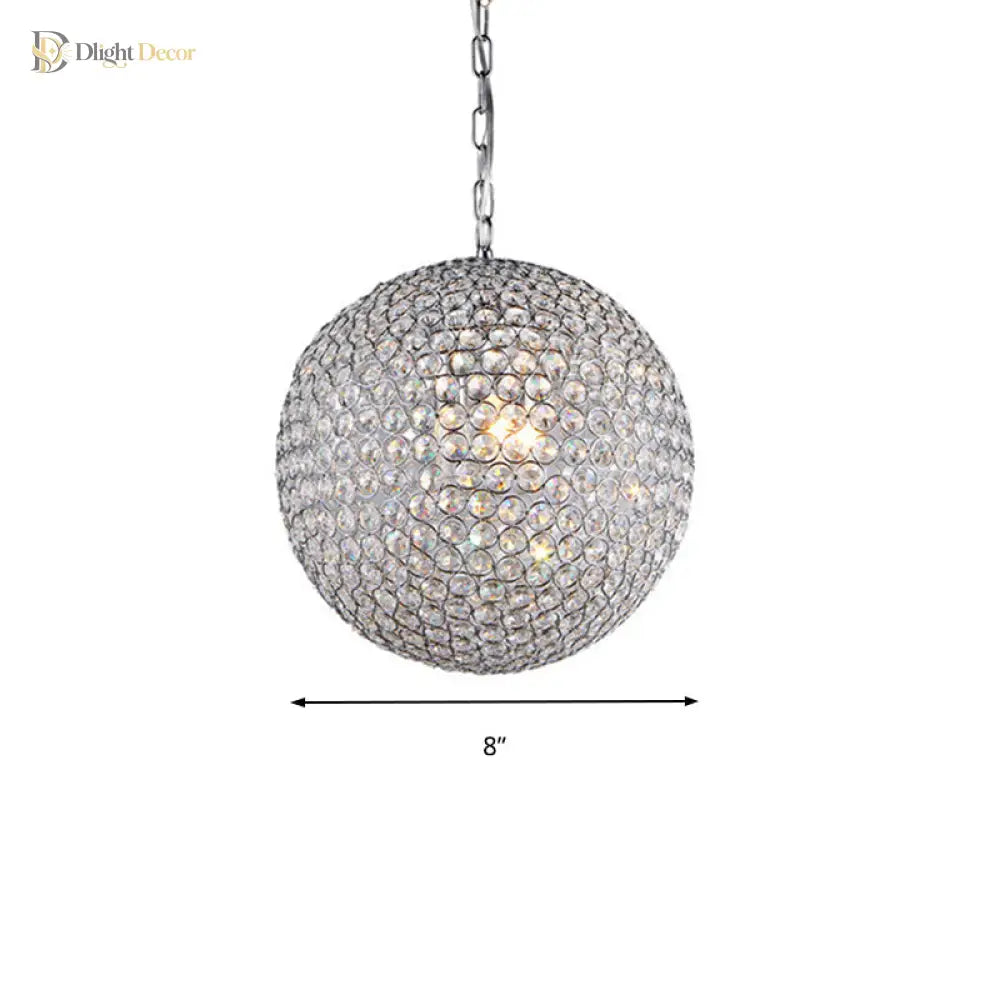 Isabella’s Sparkling Symphony: Modern Led Chandelier With Crystal Orb Shade