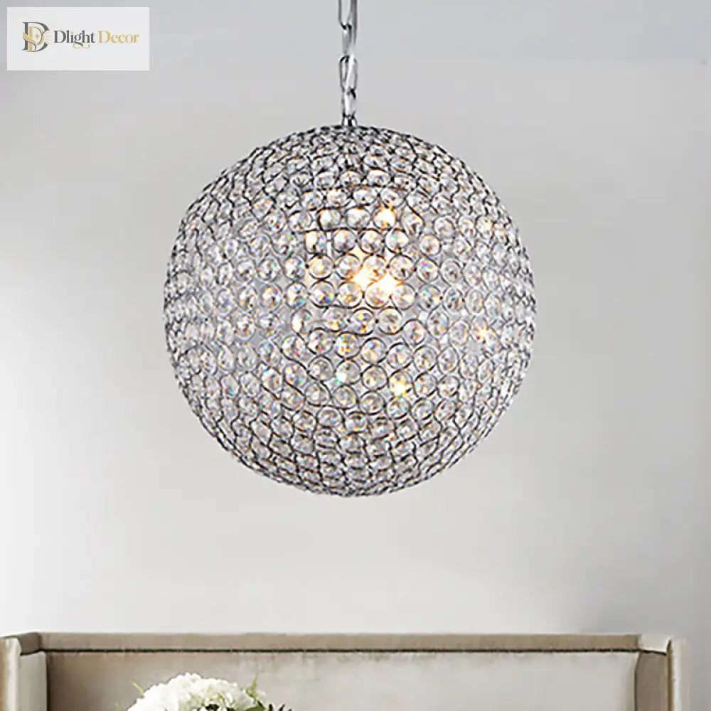 Isabella’s Sparkling Symphony: Modern Led Chandelier With Crystal Orb Shade