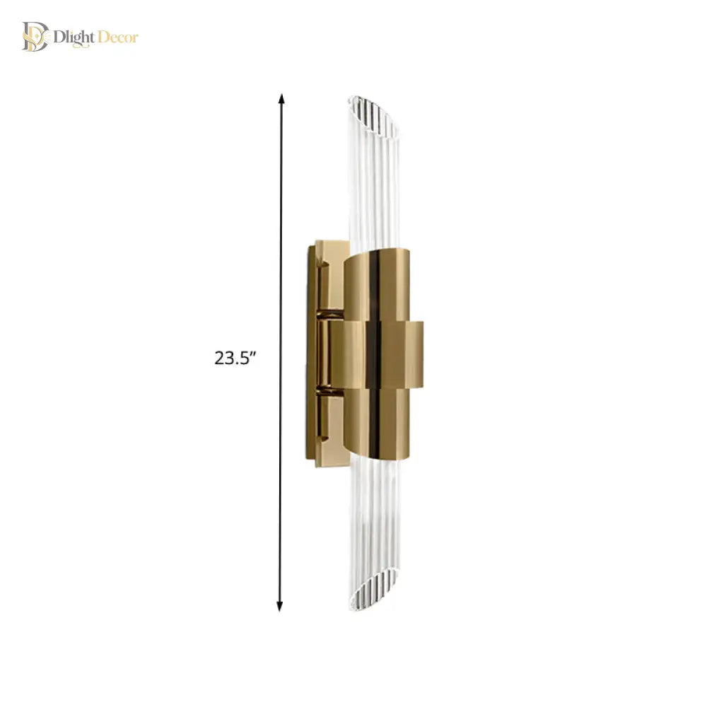 Isabella’s Modern Gold Wall Sconce With Prismatic Crystals