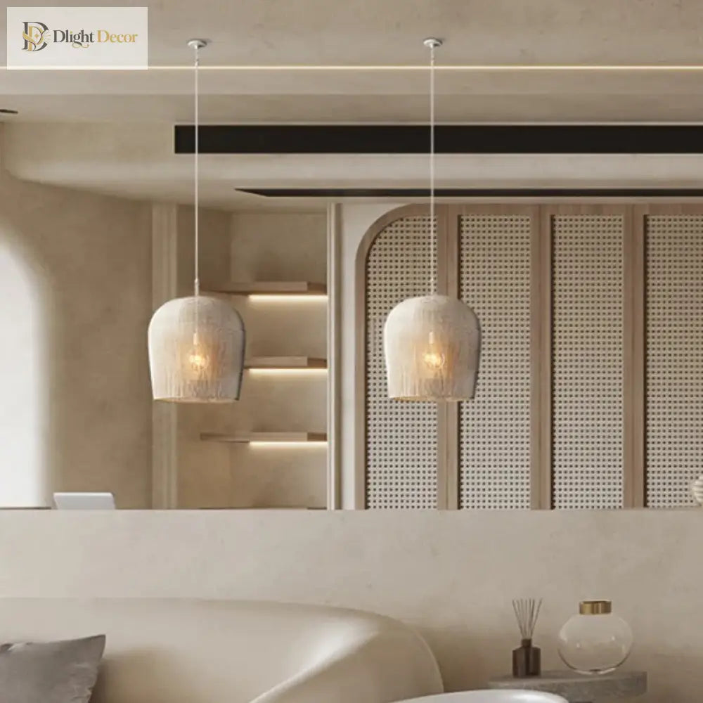 Japanese Wabi - Sabi Wind Handmade Rattan Led Pendant Lights - Illuminate Your Dining Room Bar
