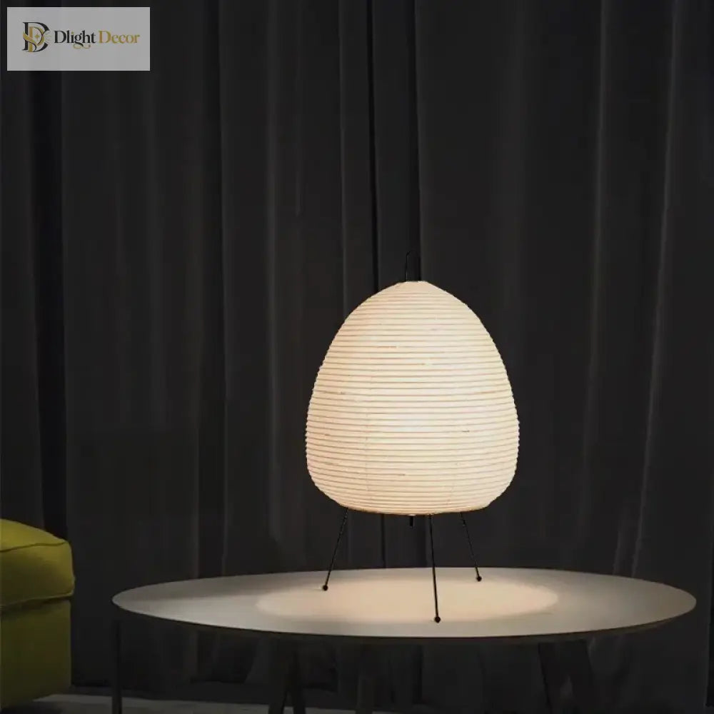 Japanese Rice Paper Lantern Led Table Lamp - Artistic Decor For Living Room Bedroom And Study