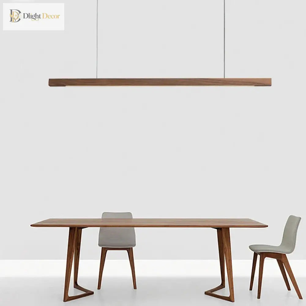 Japanese - Inspired Black Walnut Pendant Light - Nordic Minimalist Design For Dining Tables Offices