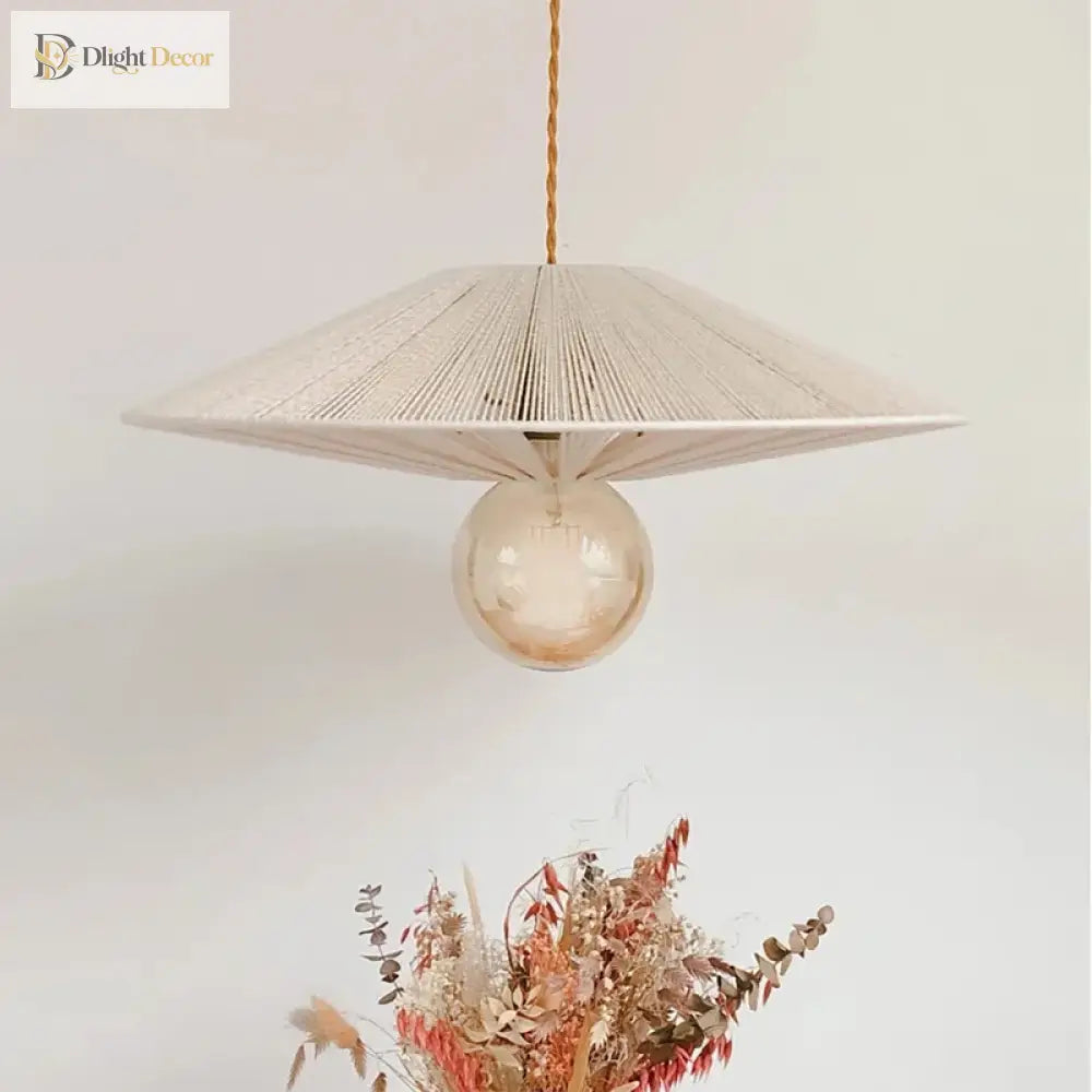 Japanese - Inspired Retro Chandelier - Woven Hemp Rope Pendant Lamp For Creative Home Decor Lights