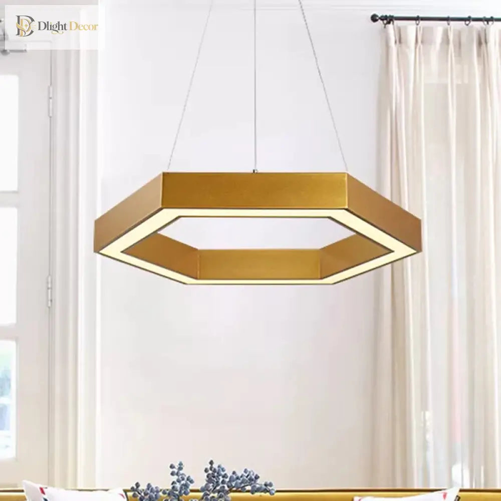 Jordyn Modern Gold Hexagon Pendant Light