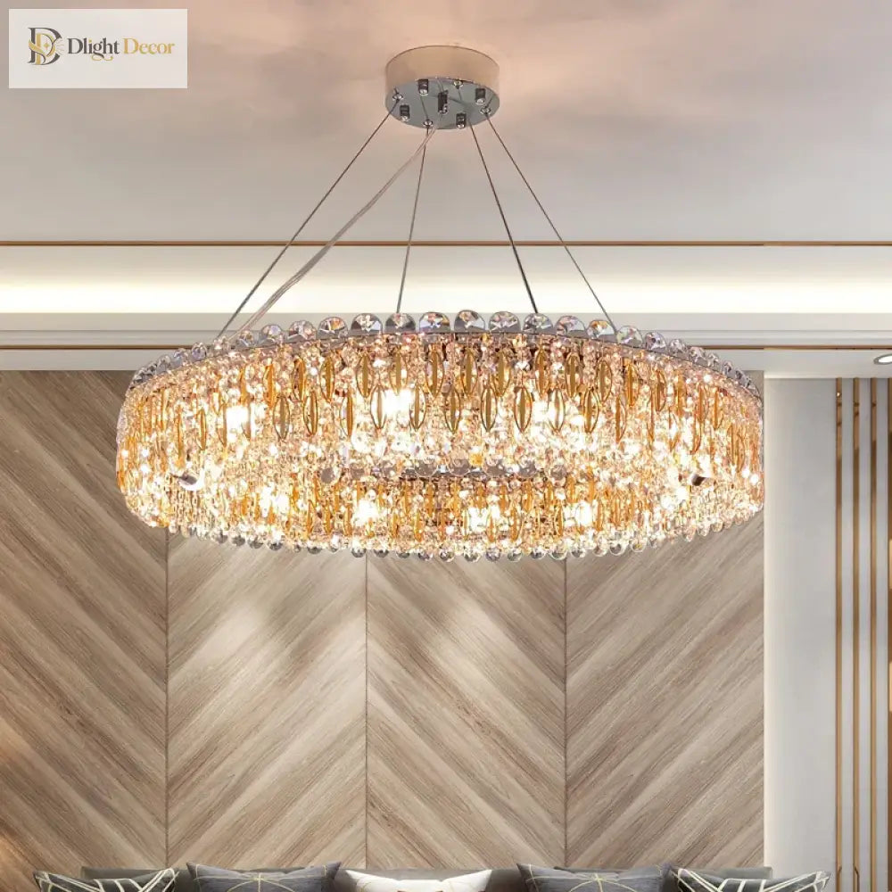 New Light Luxury K9 Crystal Chandelier - Chrome Elegance For Living Dining And Bedrooms Chandelier