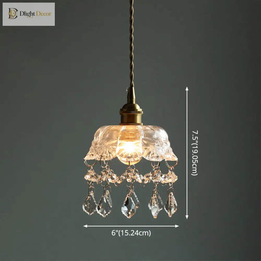 Katherine Enchanting Embrace: Brass And Crystal Mini Pendant Light