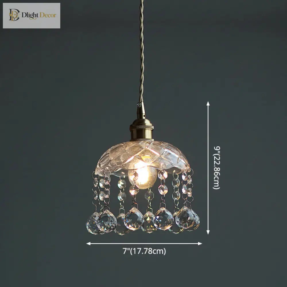 Katherine Enchanting Embrace: Brass And Crystal Mini Pendant Light