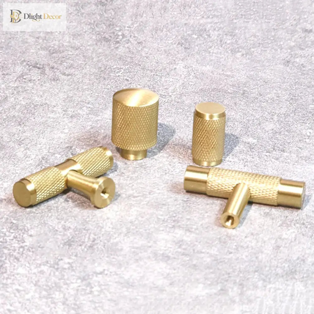 Knurled Brass T-Bar Handles – Modern Cabinet Knobs and Kitchen Cupboard Pulls knob