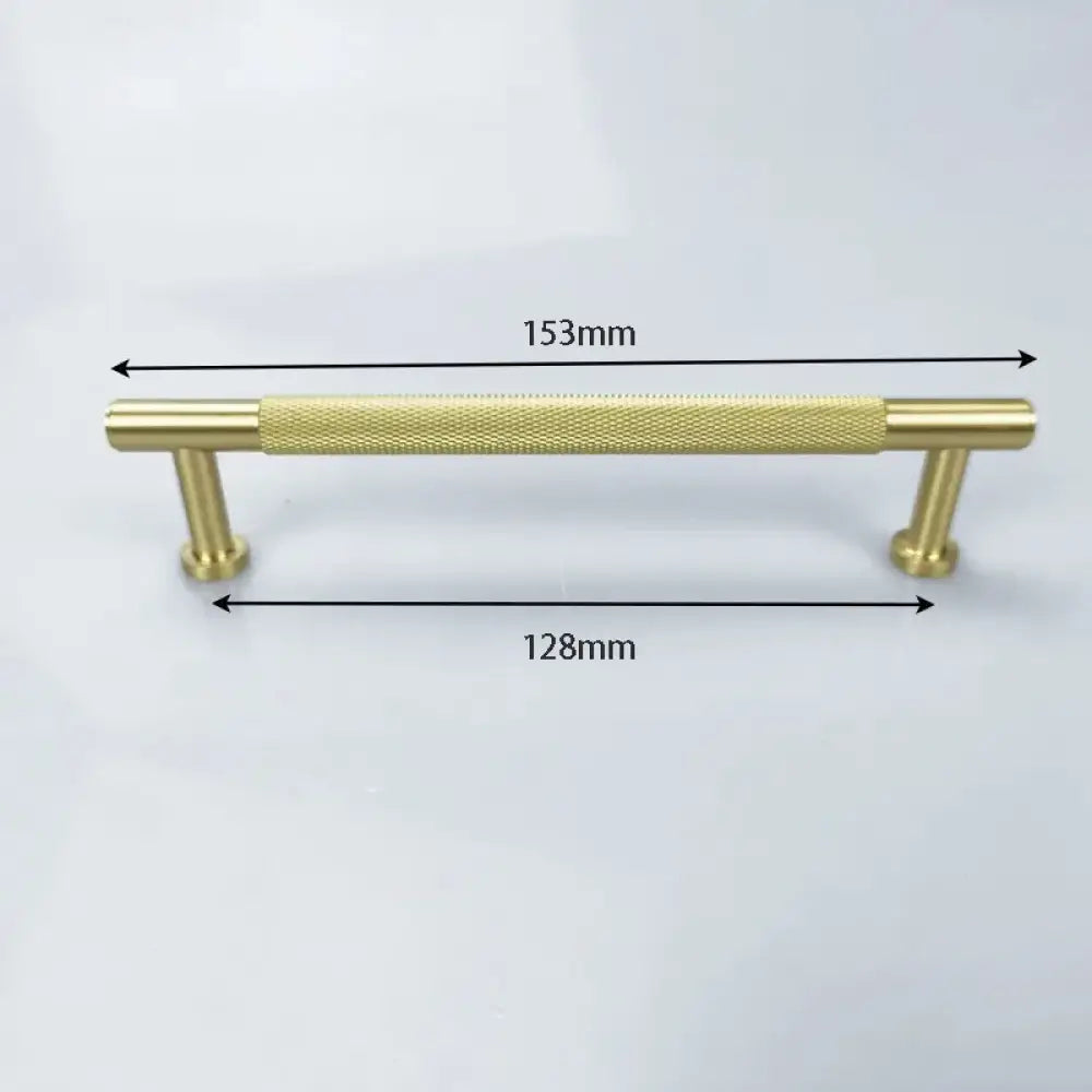 Knurled Brass Wardrobe Handles – Modern Kitchen Cabinet and Drawer Pull Bar Handles 153mm length Handles