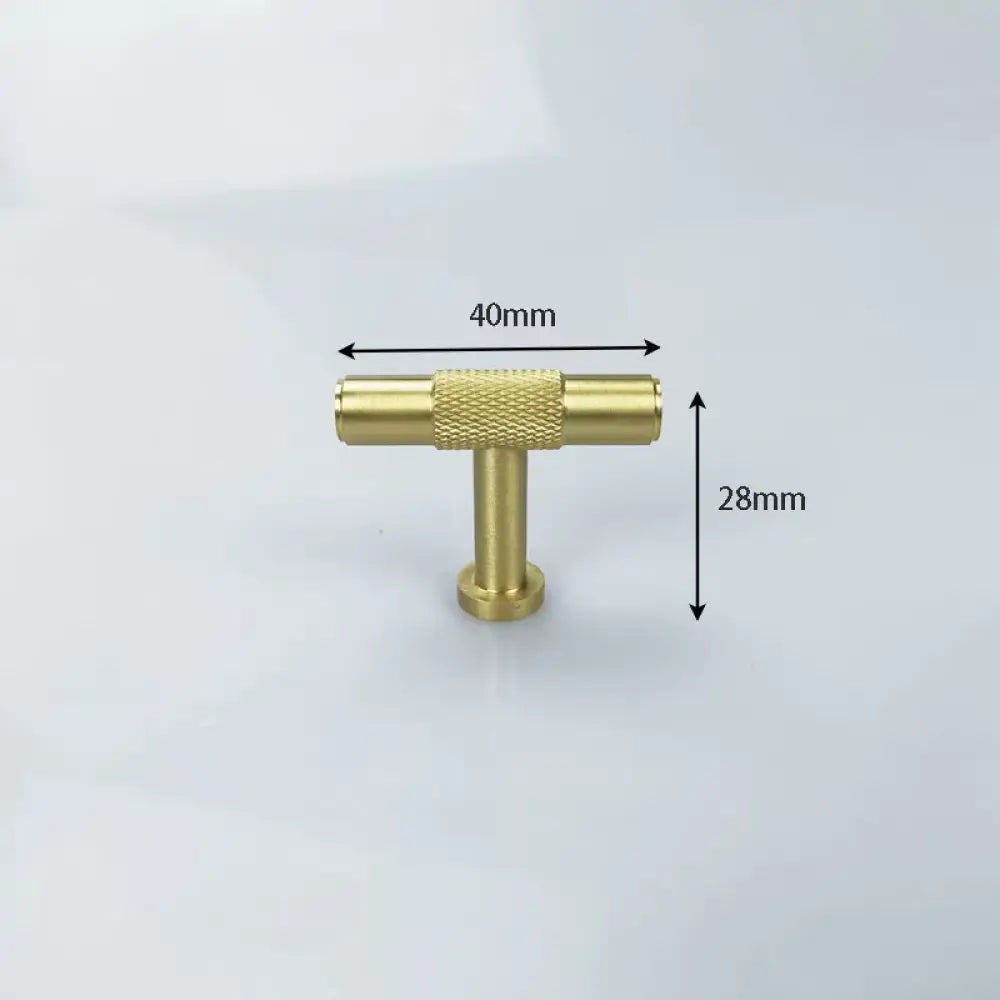 Knurled Brass Wardrobe Handles – Modern Kitchen Cabinet and Drawer Pull Bar Handles 40mm T Bar Handles