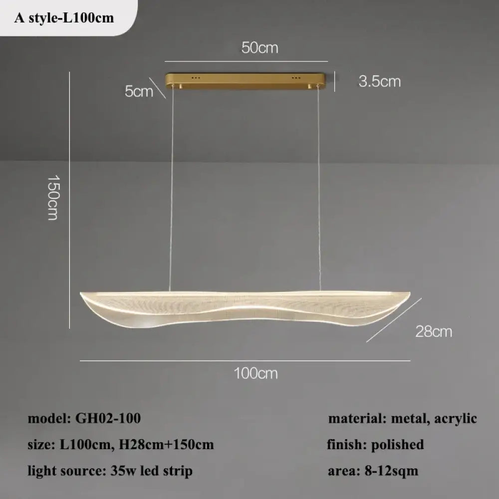A style L100cm Contemporary Irregular Acrylic LED Chandelier variants