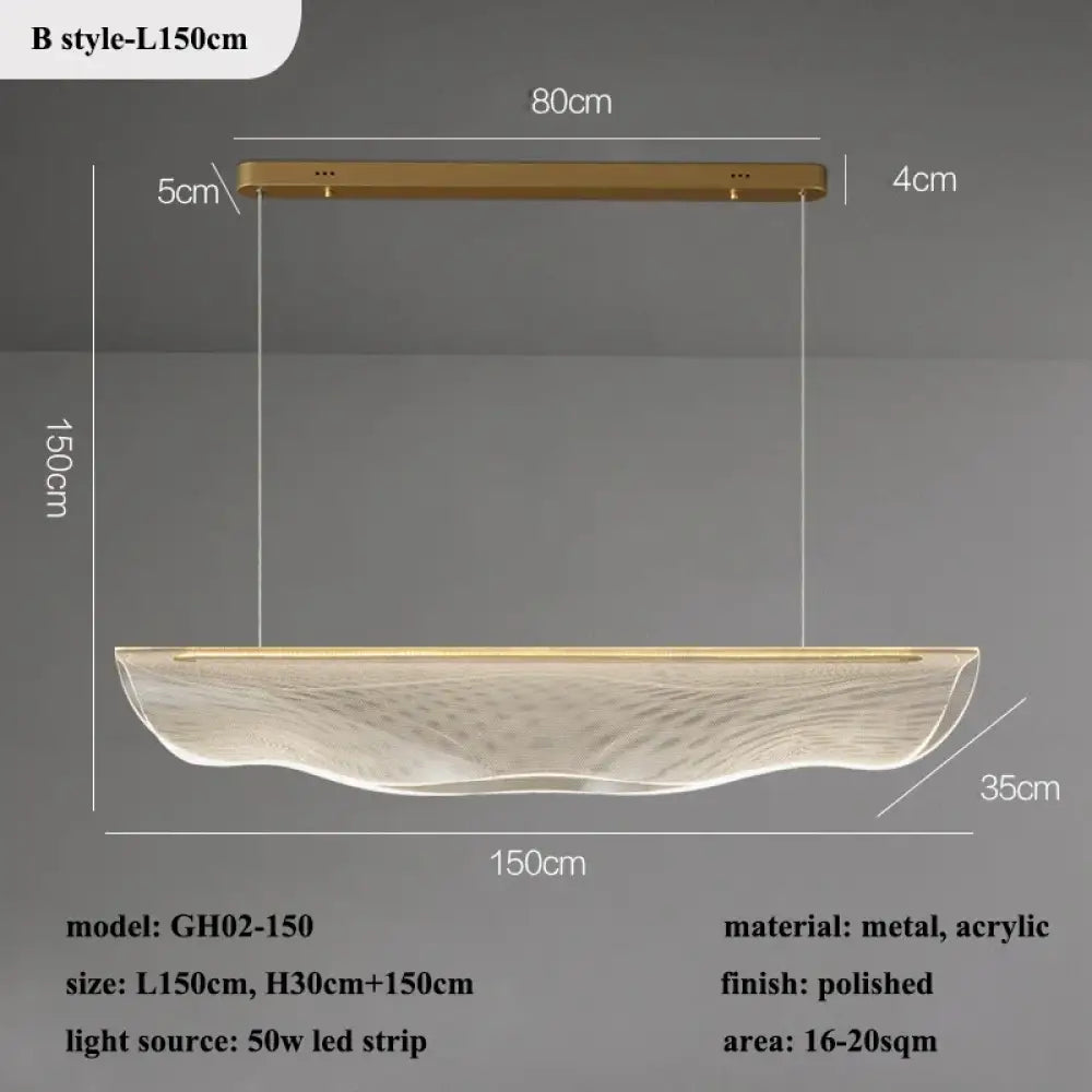 B style L150cm Contemporary Irregular Acrylic LED Chandelier variants