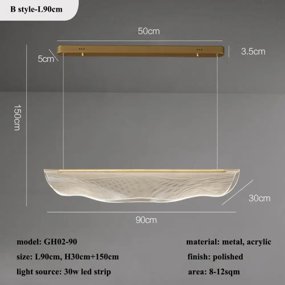 B style L90cm Contemporary Irregular Acrylic LED Chandelier variants