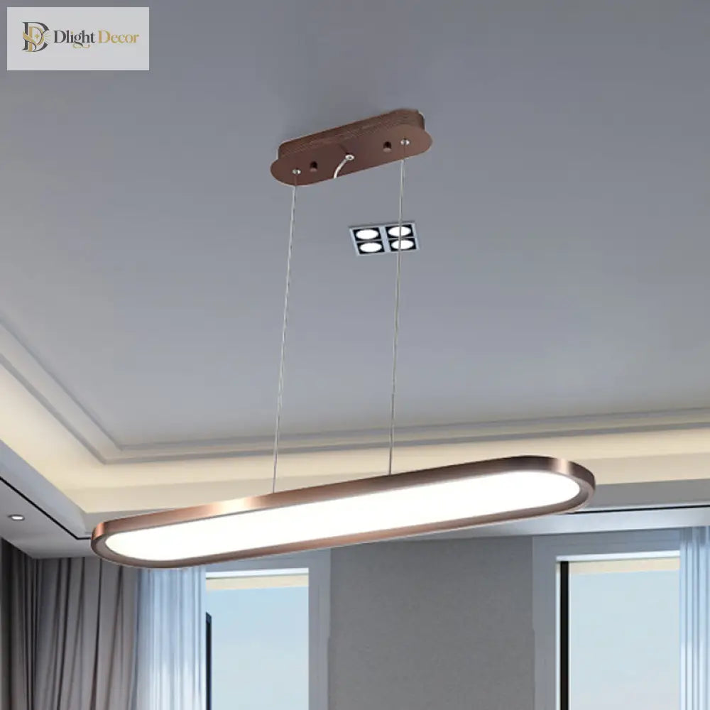 23.5’/35.5’/47’ Wide Oval Acrylic Ceiling Pendant Led Island Light Stepless Dimming