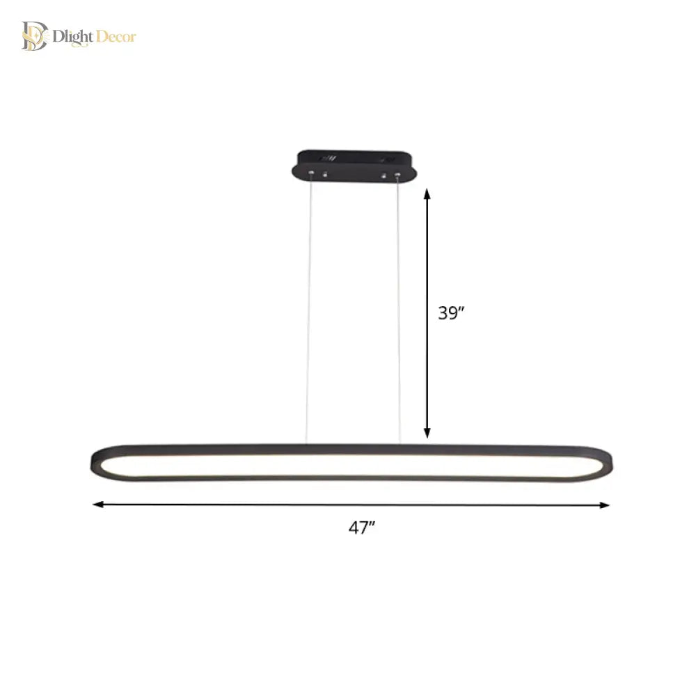 23.5’/35.5’/47’ Wide Oval Acrylic Ceiling Pendant Led Island Light Stepless Dimming
