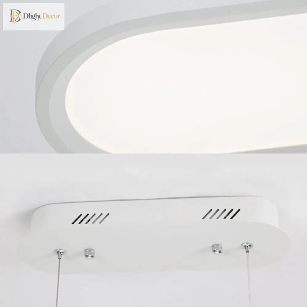 23.5’/35.5’/47’ Wide Oval Acrylic Ceiling Pendant Led Island Light Stepless Dimming