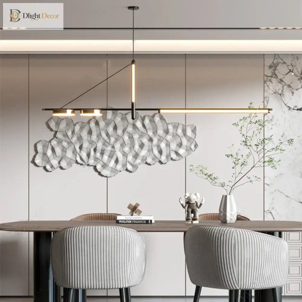 Contemporary Led Pendant Lights - Elegant Black Chandelier For Living Dining And Kitchen Tables