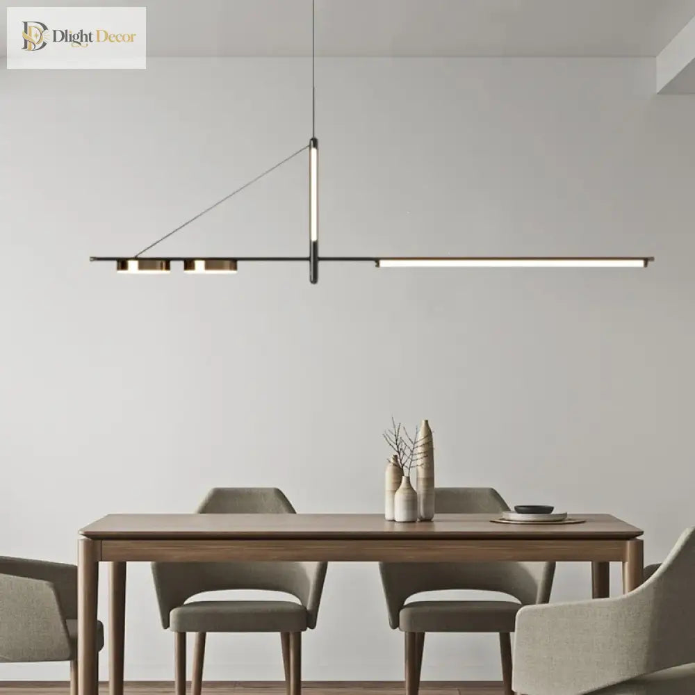 Contemporary Led Pendant Lights - Elegant Black Chandelier For Living Dining And Kitchen Tables