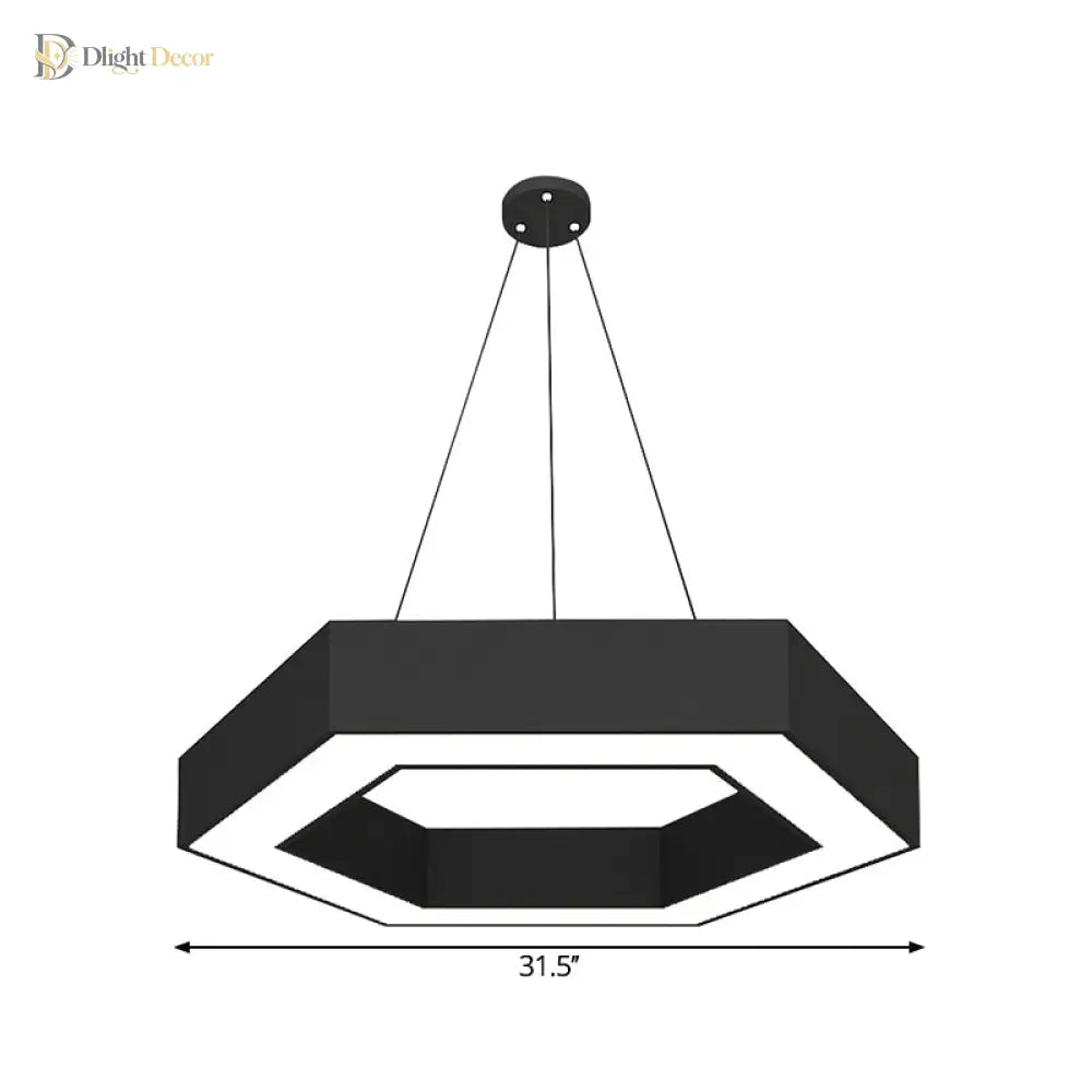 Modern Black Hexagonal Led Pendant Light