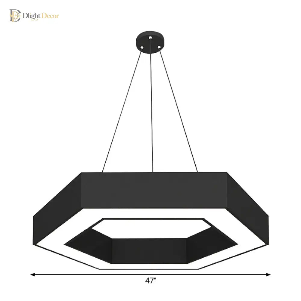 Modern Black Hexagonal Led Pendant Light
