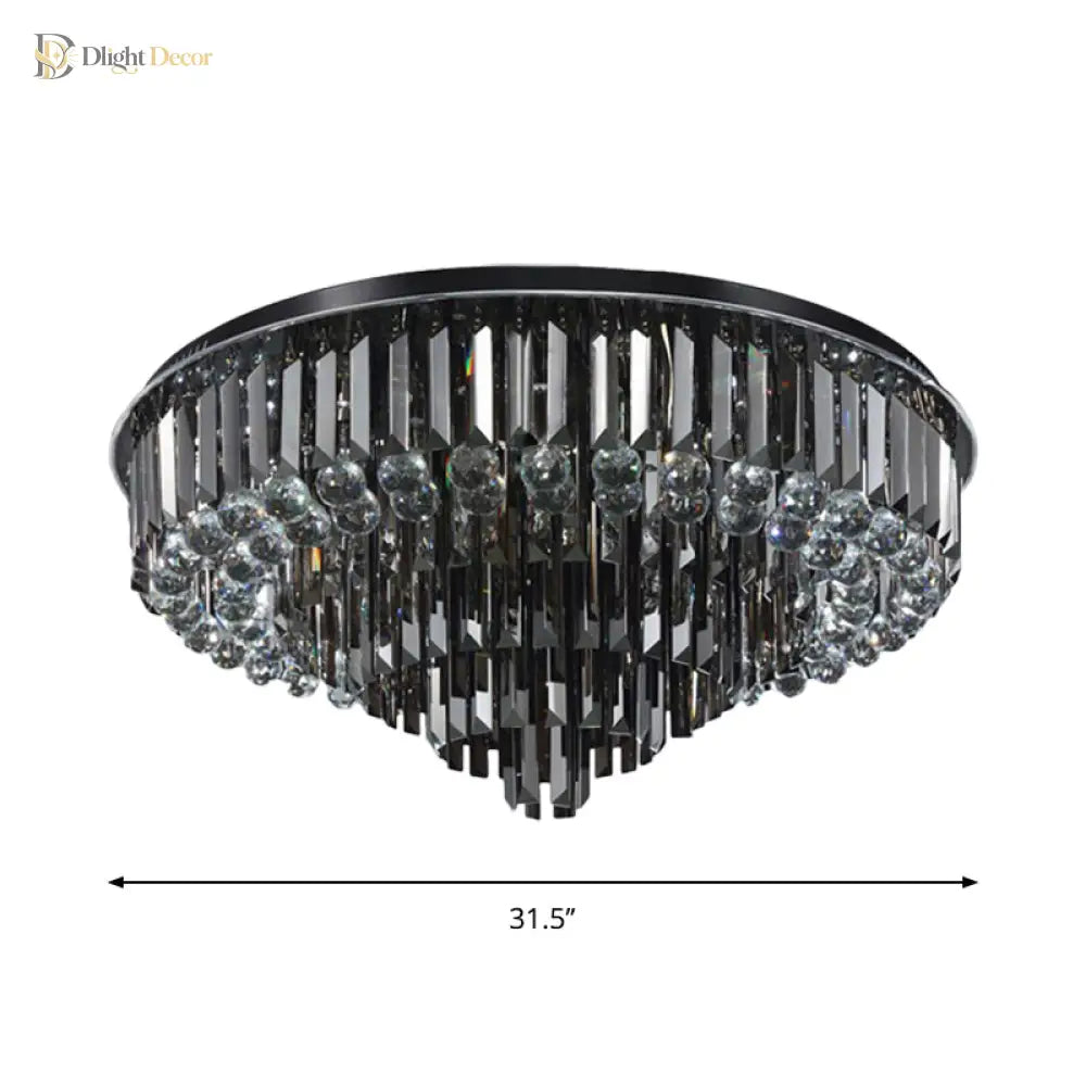 Sparkling Elegance: Modern Led Flushmount With Crystal Prisms