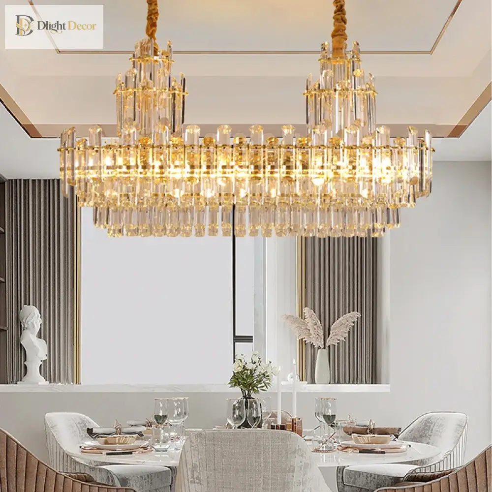 Luxury Gold Led Crystal Pendant Lights - Artistic Ceiling Decor For Maison - Inspired Living Spaces