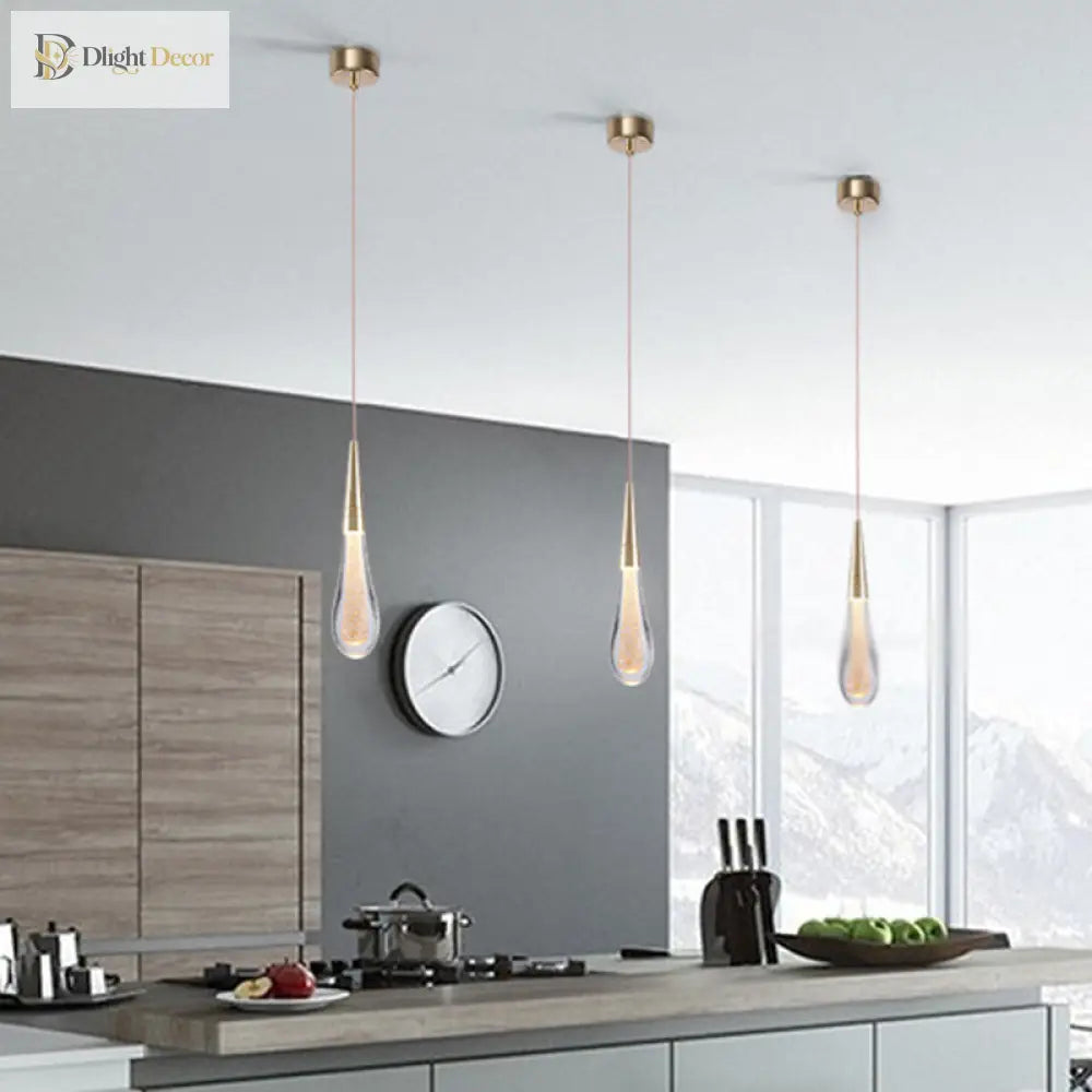 Modern Elegance Meets Brilliance: The Gold Led Waterdrop Pendant Light