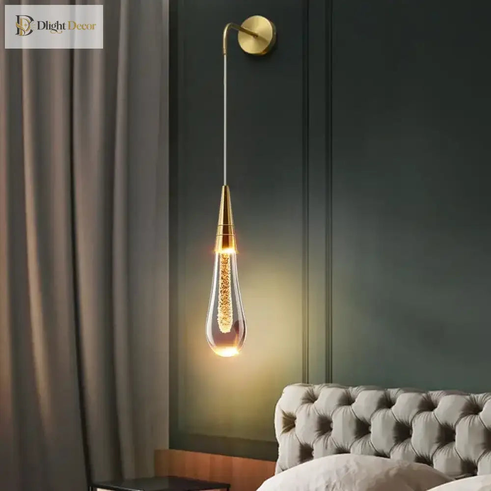 Italian Crystal Wall Lights - Led Creative Raindrops Lamp For Restaurant Bedroom Bedside Decor