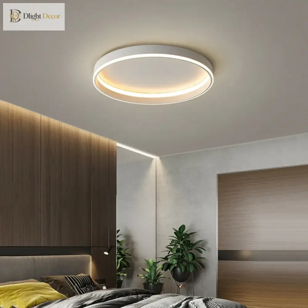 Nordic Minimalist Round Led Ceiling Lamp - Dimmable For Bedroom Loft Balcony Stylish Track Light