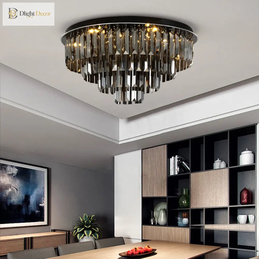 Modern crystal LED ceiling light for luxury living room