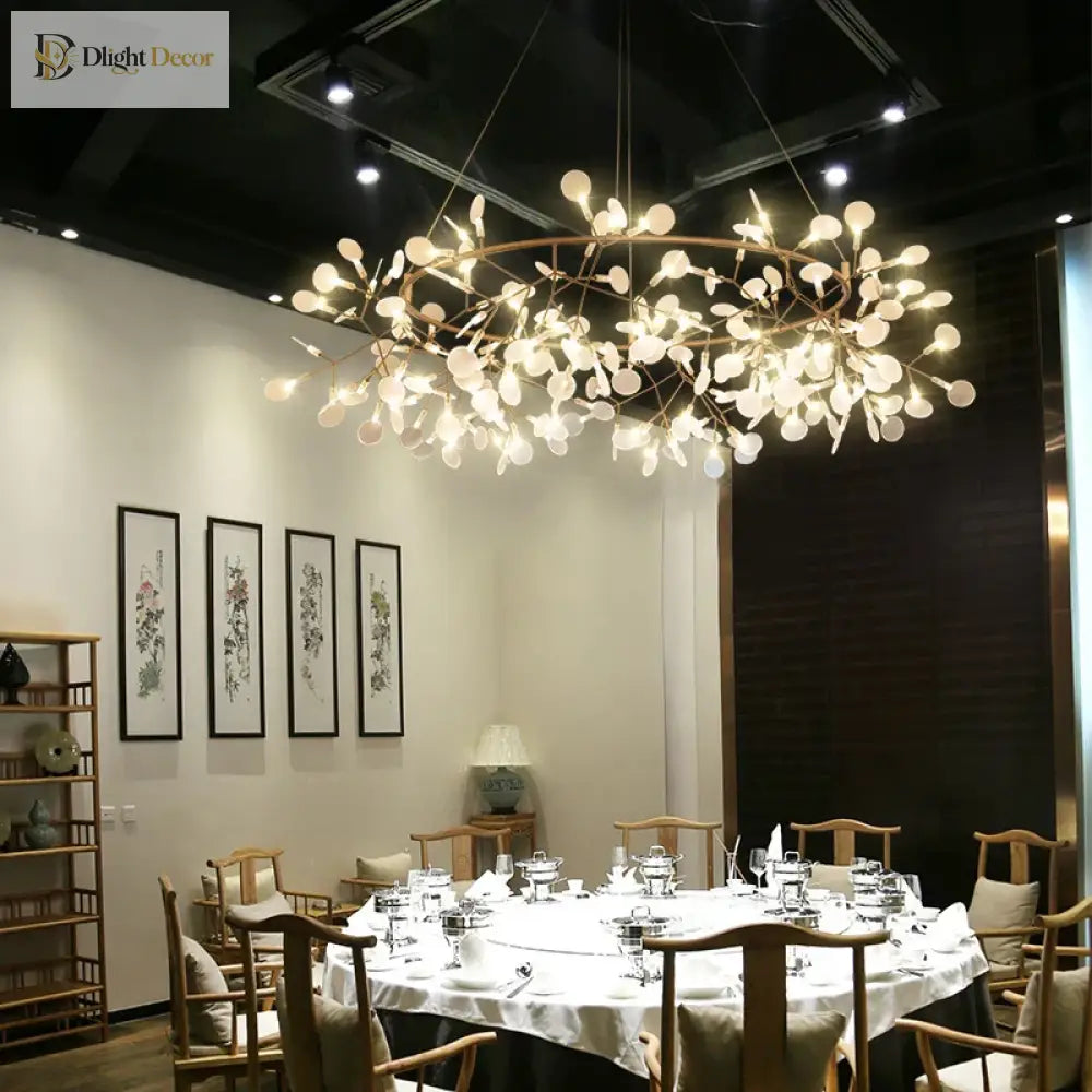 Modern Firefly Led Chandelier - Stylish Acrylic Industrial Pendant Light For Living Dining And