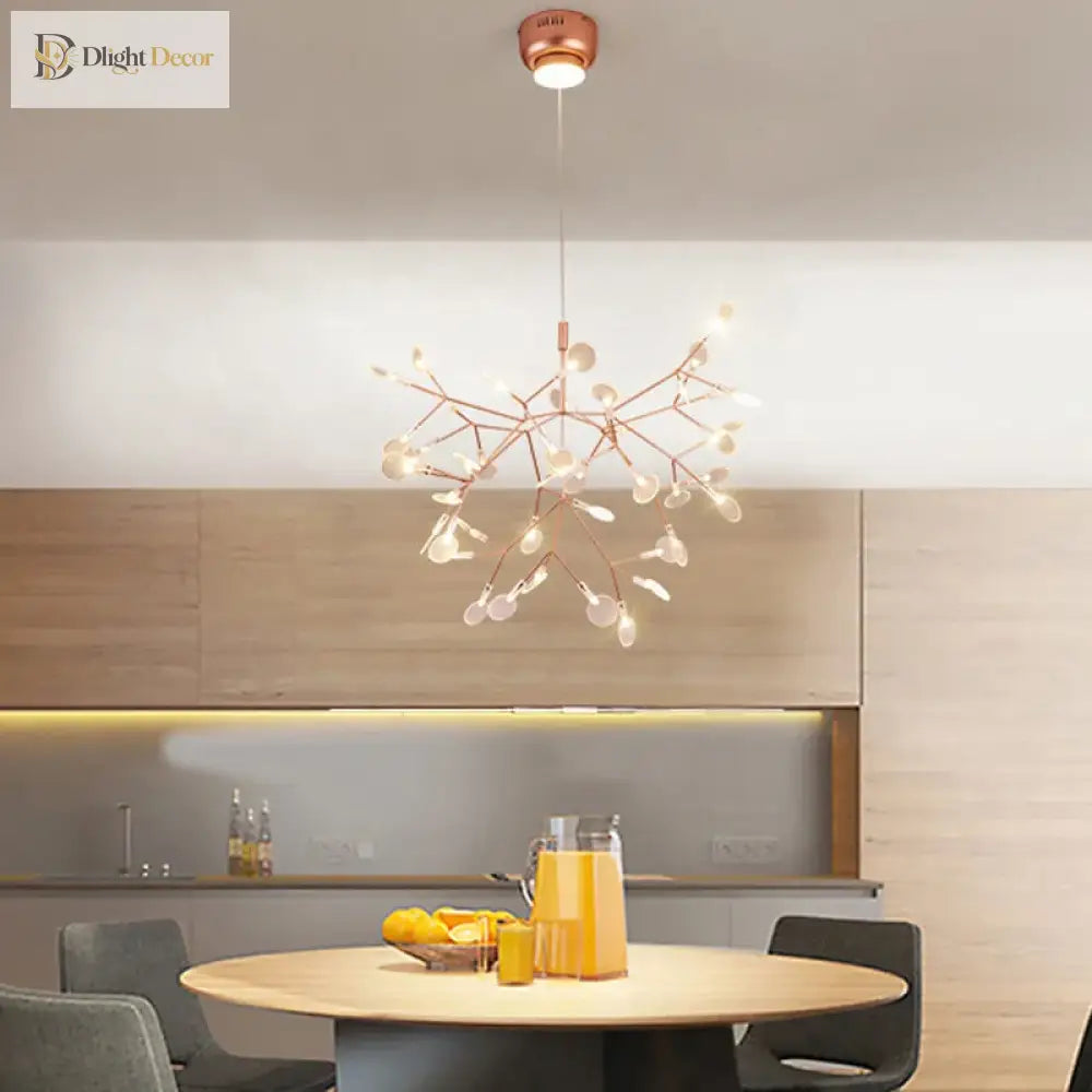 Modern Firefly Led Chandelier - Stylish Acrylic Industrial Pendant Light For Living Dining And