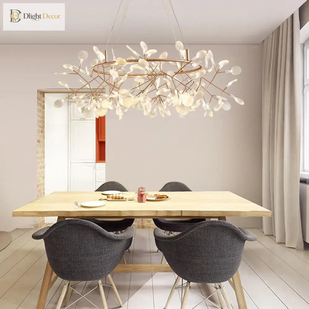 Modern Firefly Led Chandelier - Stylish Acrylic Industrial Pendant Light For Living Dining And