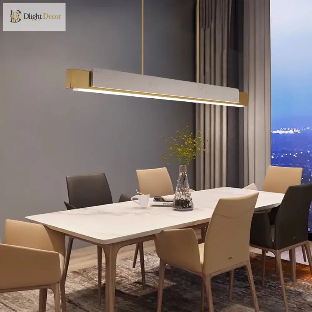 Luxury Marble Chandelier - Modern Led Pendant Lamp For Indoor Lighting And Minimalist Elegance