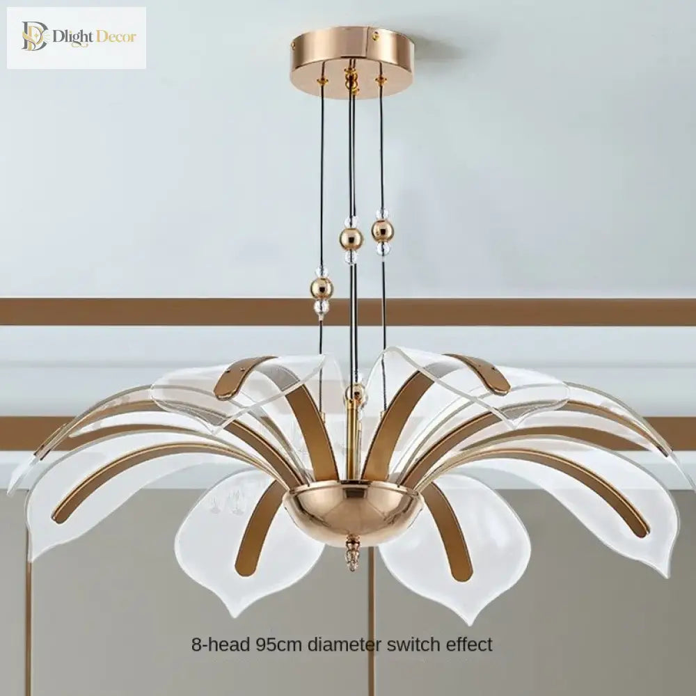 Modern Led Night Primrose Petals Ceiling Chandelier - Minimalist Elegance For Living Dining And