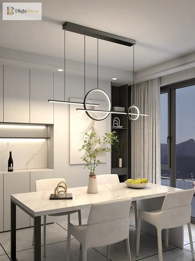 Contemporary Led Restaurant Chandelier - Minimalist Elegance For Living And Dining Spaces With