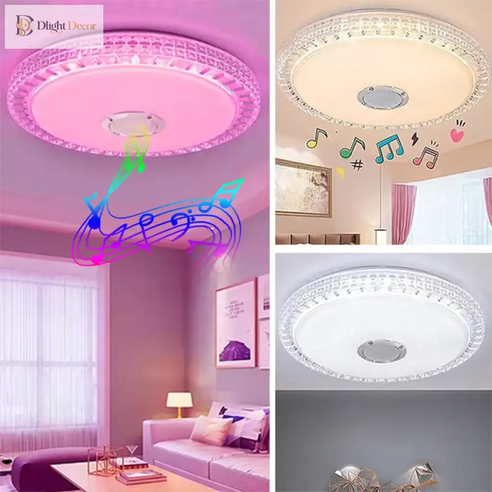 Led Ceiling Light With Smart App Control And Bluetooth Speaker - Modern Lighting For Your Living